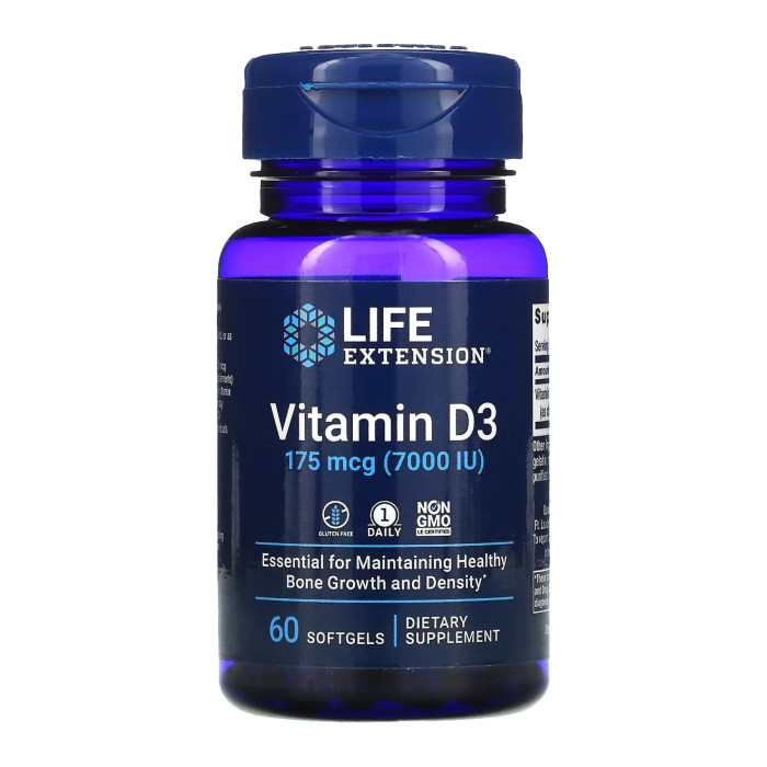 Vitamin D3 175 mcg (7000 IU) - 60 softgels — офіційна ціна та характеристики