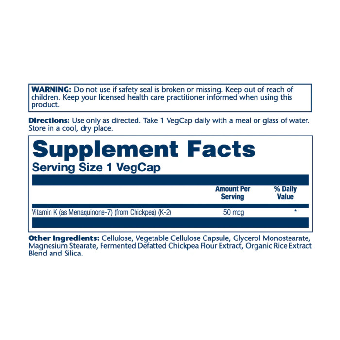 Vitamin K-2 MK-7 50mcg - 30 vcaps — офіційна ціна та характеристики