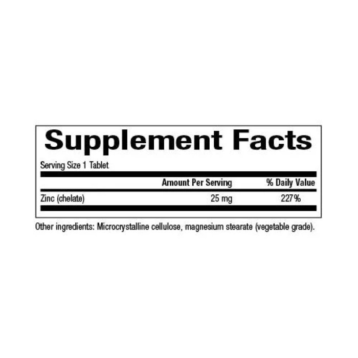 Zinc Chelate 25mg - 90 tabs — офіційна ціна та характеристики