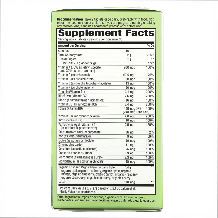 Alive Organic Garden Goodness Women - 60 tabs