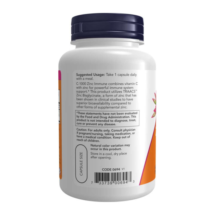 C-1000 Zinc Immune - 180 vcaps — офіційна ціна та характеристики