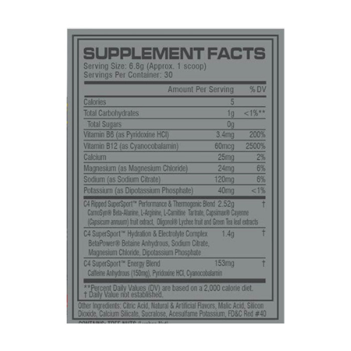 C4 Pre Workout Super Sport - 204g Arctic Snow Cone