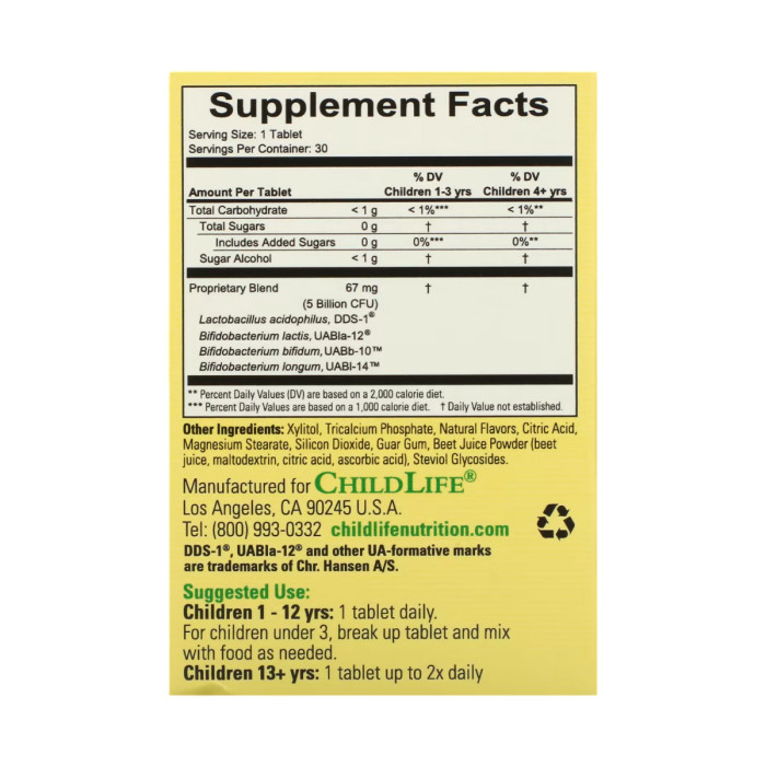 ChildBiotics Immune + Digestive Support - 30 Chewable tabs Natural Berry — офіційна ціна та характеристики
