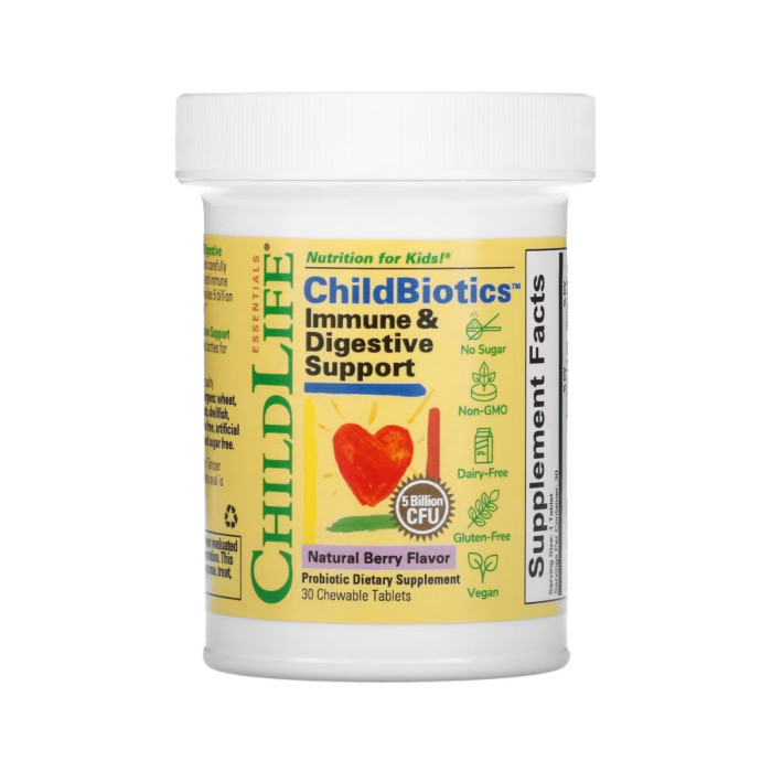 ChildBiotics Immune + Digestive Support - 30 Chewable tabs Natural Berry — офіційна ціна та характеристики