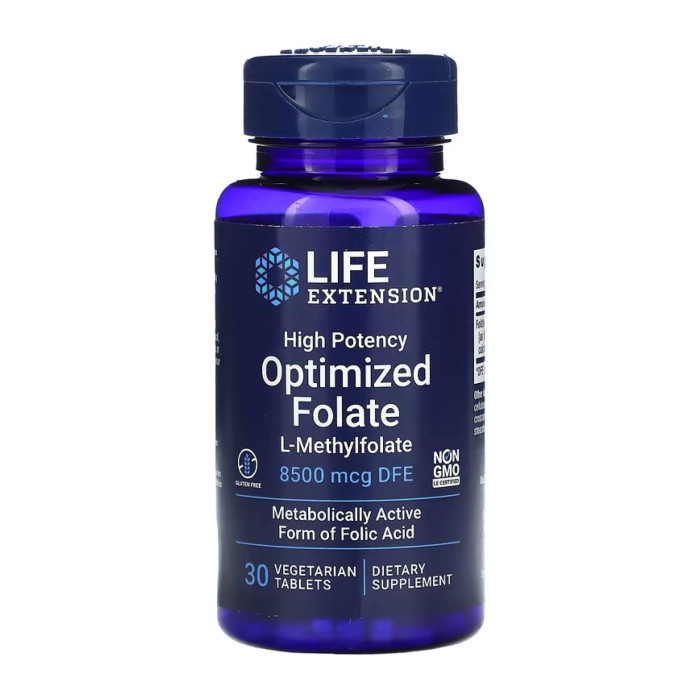 High Potency Optimized Folate 8500 mcg DFE - 30 tabs — офіційна ціна та характеристики