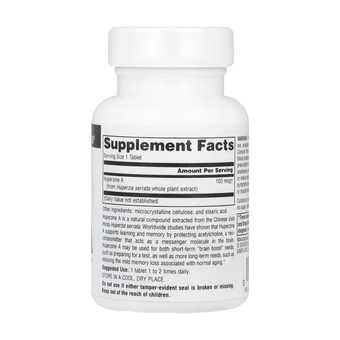 Huperzine A 100 mcg - 60 tabs — офіційна ціна та характеристики