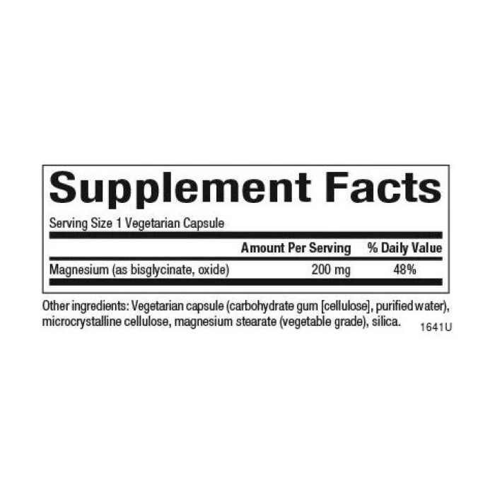 Magnesium Bisglycinate 200mg - 120 vcaps — офіційна ціна та характеристики