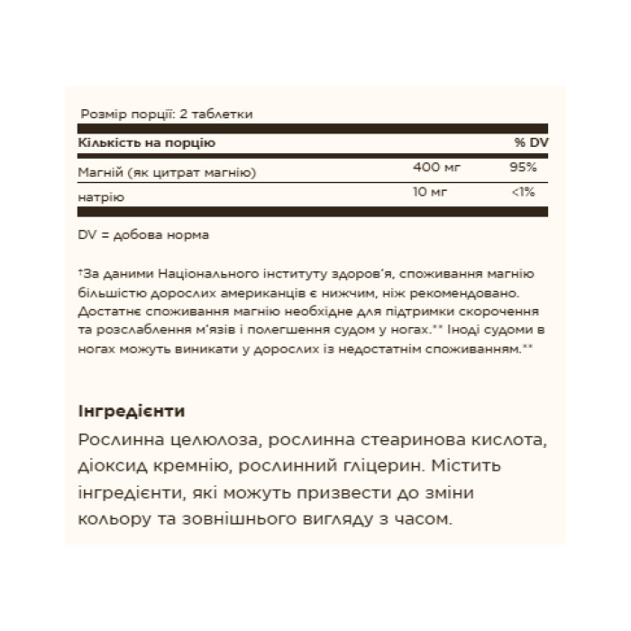 Magnesium Citrate - 60 tabs — офіційна ціна та характеристики