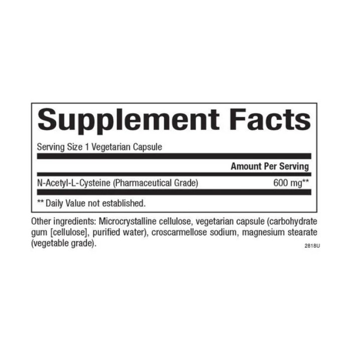 N-Acetyl-L-Cysteine Amino Acid 600mg - 60 vcaps — офіційна ціна та характеристики