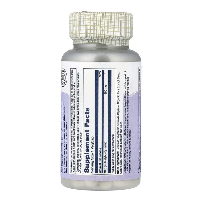 NAC (N-Acetyl-L-Cysteine) 600mg - 60 vcaps — офіційна ціна та характеристики