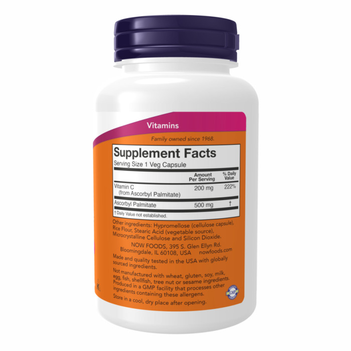 Ascorbyl Palmitate 500 mg - 100 vcaps — офіційна ціна та характеристики
