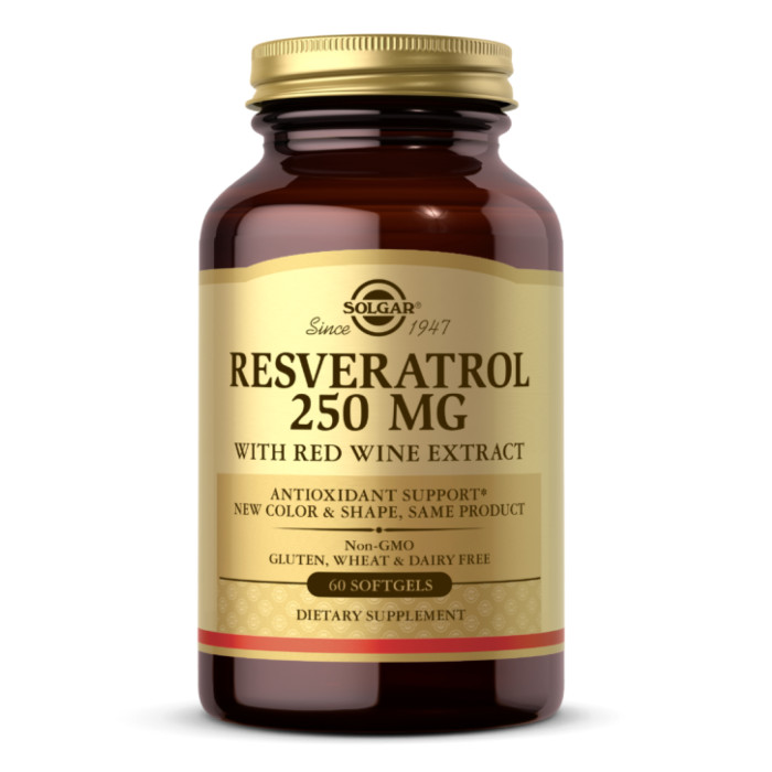 Resveratrol 250mg with Red Wine Extract - 60 softgels — офіційна ціна та характеристики
