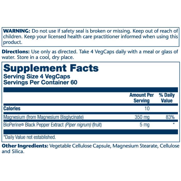 Magnesium Glycinate 350mg - 240 vcaps — офіційна ціна та характеристики
