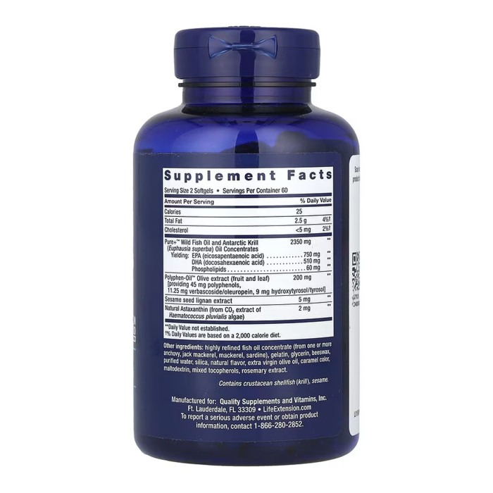 Super Omega-3 Plus EPA/DHA Fish Oil, Sesame Lignans, Olive Extract, Krill & Astaxanthin - 120 softgels — офіційна ціна та характеристики