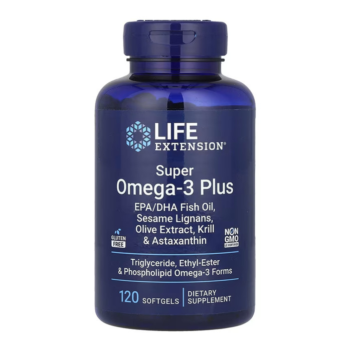 Super Omega-3 Plus EPA/DHA Fish Oil, Sesame Lignans, Olive Extract, Krill & Astaxanthin - 120 softgels — офіційна ціна та характеристики