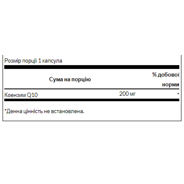Ultra CoQ10 200mg - 30caps — офіційна ціна та характеристики