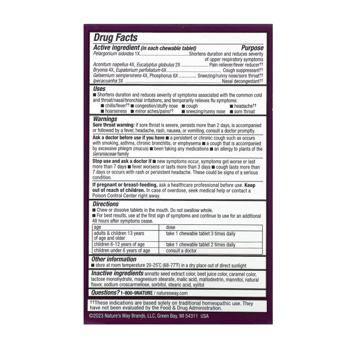 Umcka Cold & Flu Berry - 20 chew tabs