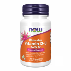 VIT D-3 5000 IU Chewable Mint - 120 loz (Пошкоджена банка)
