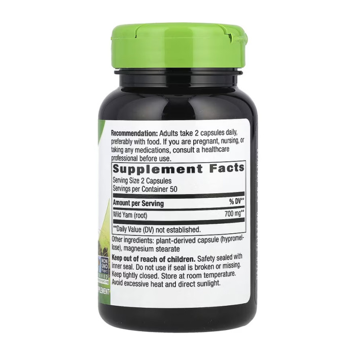 Wild Yam - 100 vcaps (Пошкоджена банка)