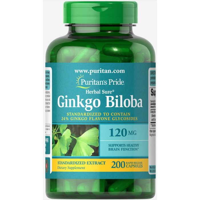 Ginkgo Biloba Standardized Extract 120mg - 200caps — офіційна ціна та характеристики