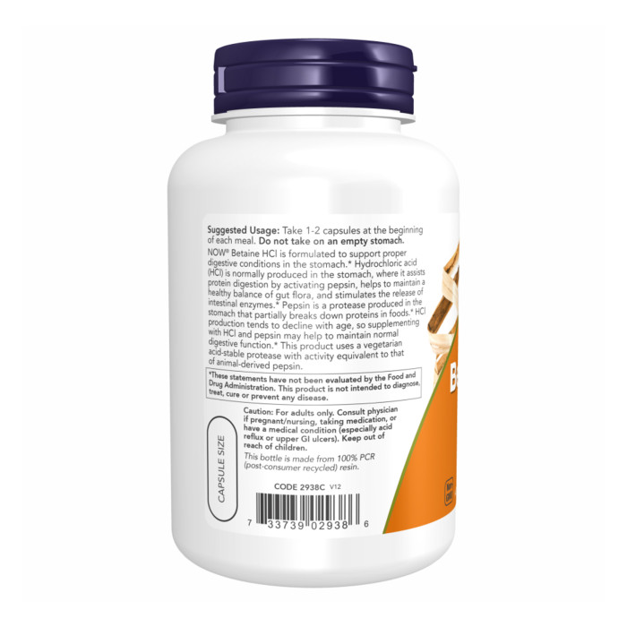 Betaine HCI 648mg - 120vcaps — офіційна ціна та характеристики
