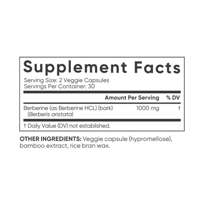 Berberine 500mg - 60 vcaps — офіційна ціна та характеристики