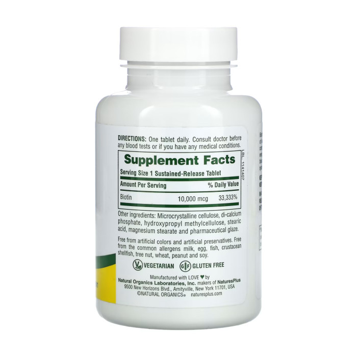 Biotin 10000 mcg - 90 tabs — офіційна ціна та характеристики