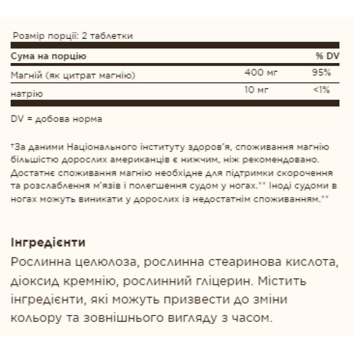 Magnesium Citrate - 120 tabs — офіційна ціна та характеристики