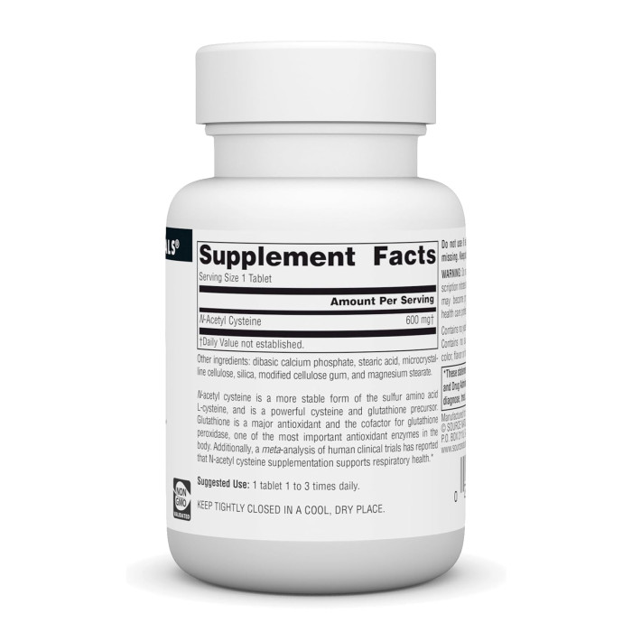 N-Acetyl Cysteine 600mg - 30 tabs — офіційна ціна та характеристики