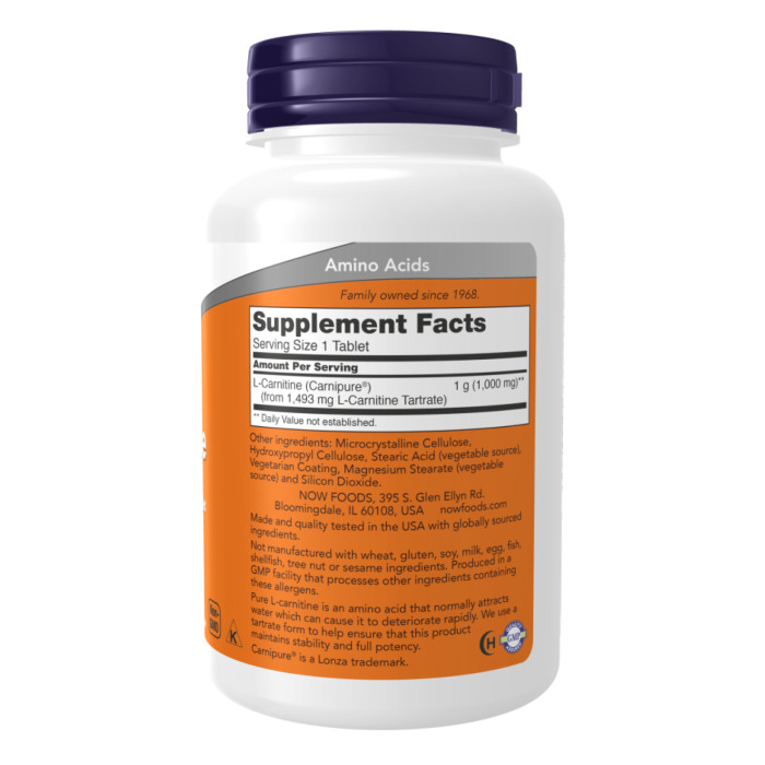 Carnitine Tartrate 1000mg - 100 tabs — офіційна ціна та характеристики