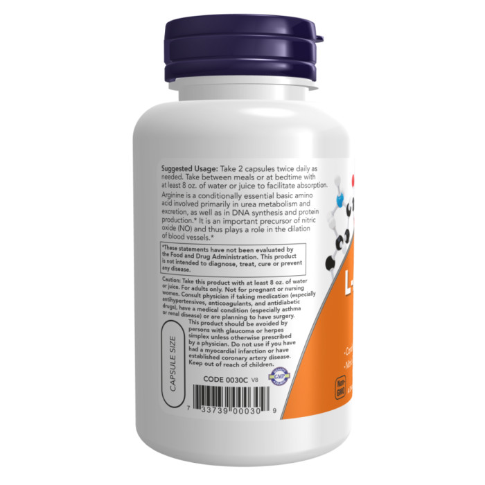 L-Arginine 500mg - 100caps — офіційна ціна та характеристики