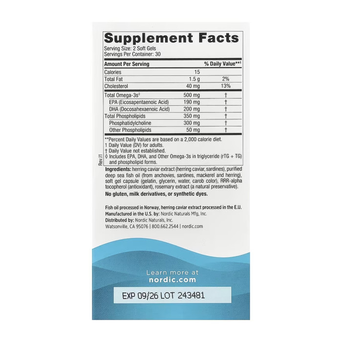 Omega-3 Phospholipids - 60 softgels