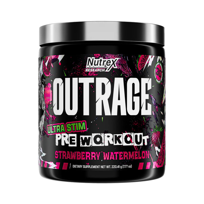 Outrage High‑Stim Pre‑Workout - 30 servings Strawberry Watermelon — офіційна ціна та характеристики