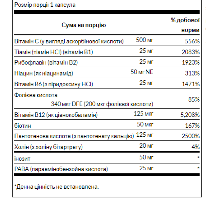 Super Stress B-Complex with Vitamin C - 240 caps — офіційна ціна та характеристики