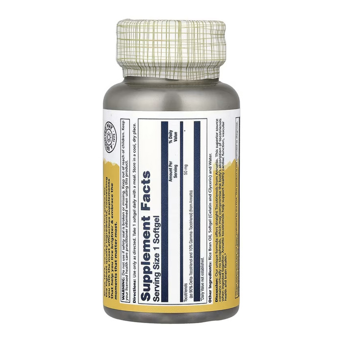 Vitamin E Tocotrienols, Annatto 50mg - 60 softgels (До 10.26) — офіційна ціна та характеристики
