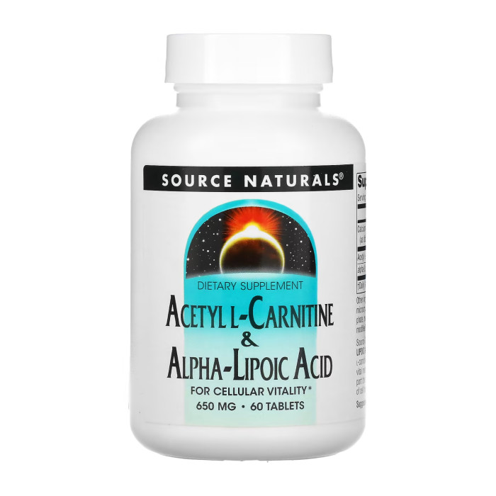 Acetyl L-Carnitine & Alpha-Lipoic Acid 650mg - 60 tabs — офіційна ціна та характеристики