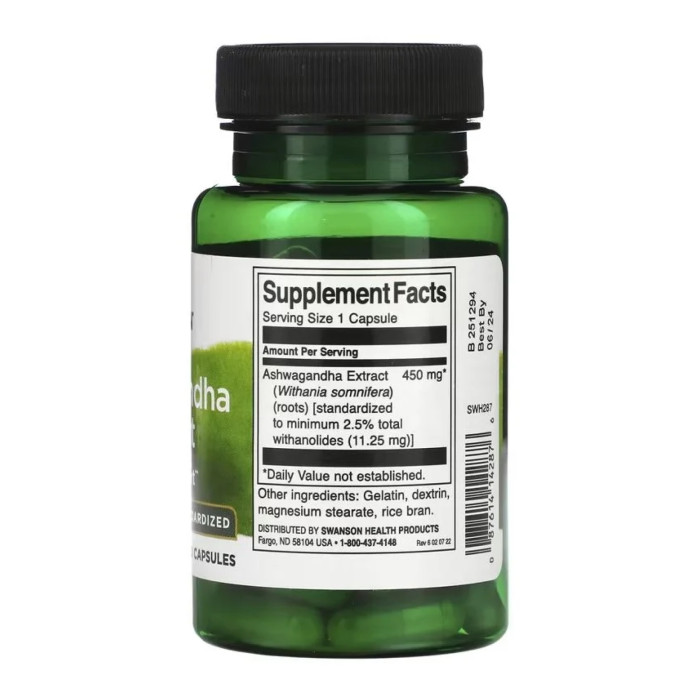 Ashwagandha Extract Standardized 450mg - 60 caps — офіційна ціна та характеристики
