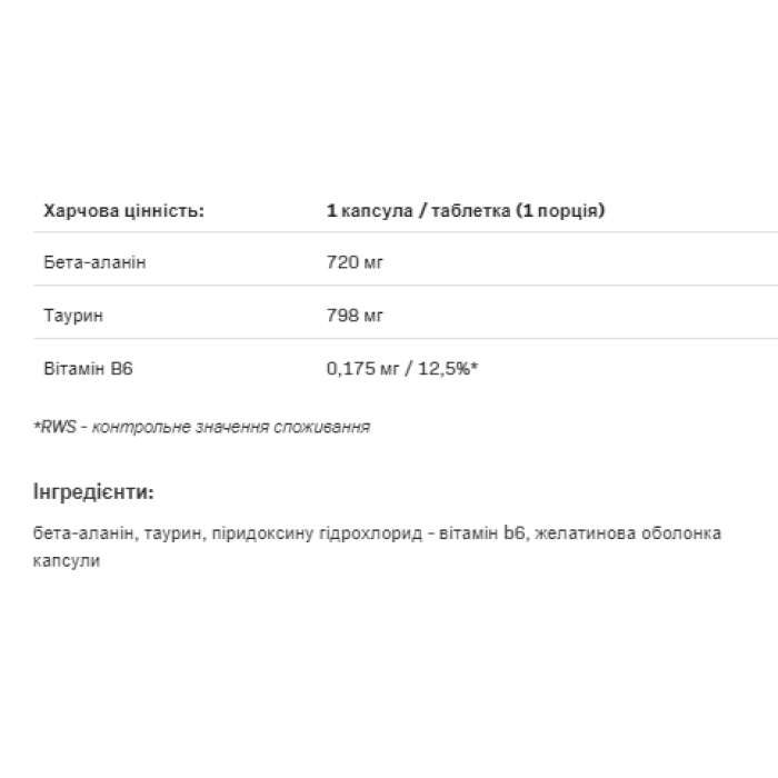 Beta-Alanine Endurance Max - 240 caps