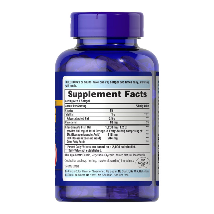 Double Strength Omega-3 Fish Oil 1200mg/600mg Omega-3 - 90 sgels