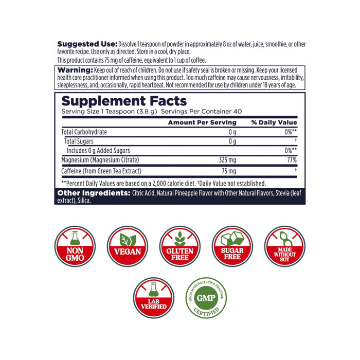 Energy Magnesium Powder - 153g Pineapple