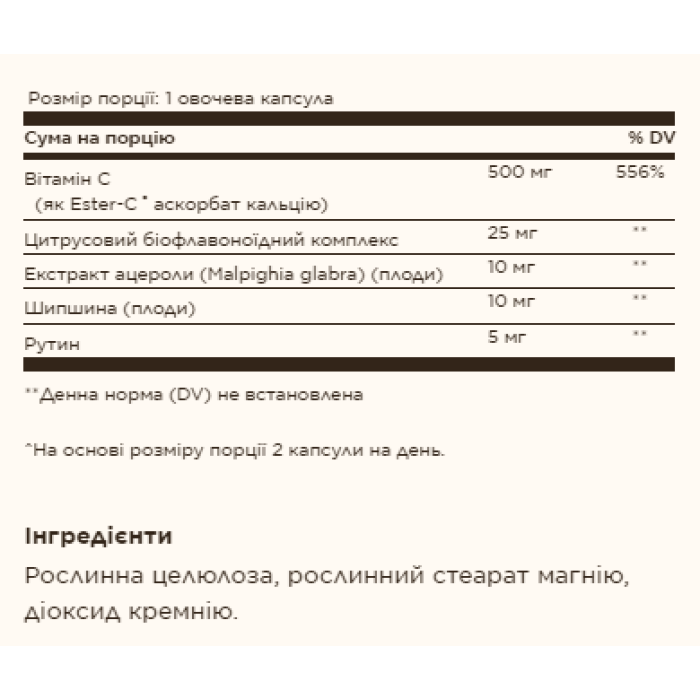 Ester-C® Plus 500 mg Vitamin C - 50 vcaps — офіційна ціна та характеристики