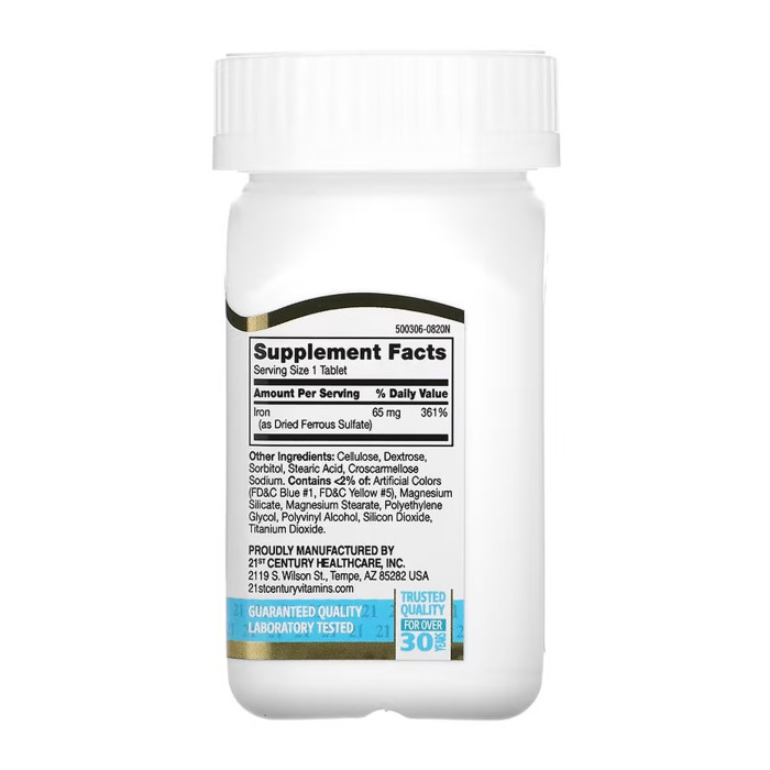 Iron 65 mg Ferrous Sulfate 325 mg - 120 tabs — офіційна ціна та характеристики