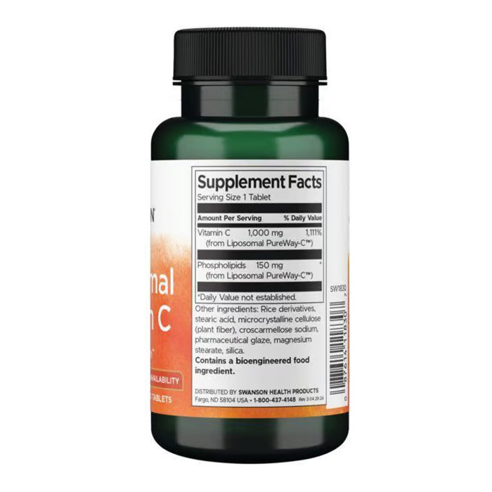 Liposomal Vitamin C - High Bioavailability 1000 mg - 60 tabs — офіційна ціна та характеристики