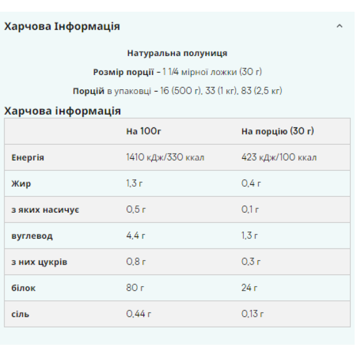 Soy Protein Isolate - 1000g Natural Strawberry — офіційна ціна та характеристики
