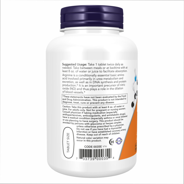L-Arginine 1000mg - 120 tabs — офіційна ціна та характеристики