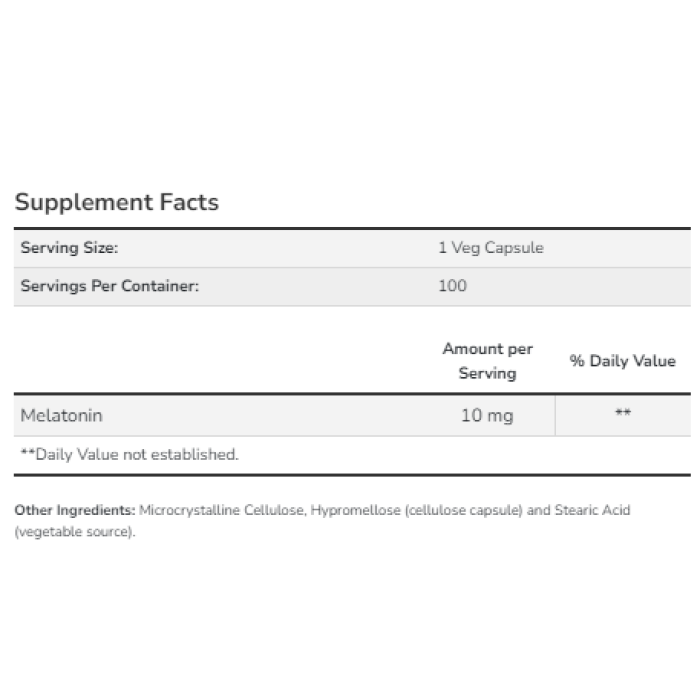 Melatonin 10 mg - 100 vcaps — офіційна ціна та характеристики