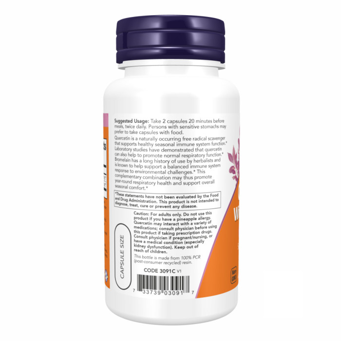 Quercetin with Bromelain - 120 vcaps — офіційна ціна та характеристики