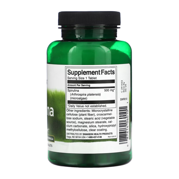 Spirulina 500mg - 180 tabs — офіційна ціна та характеристики