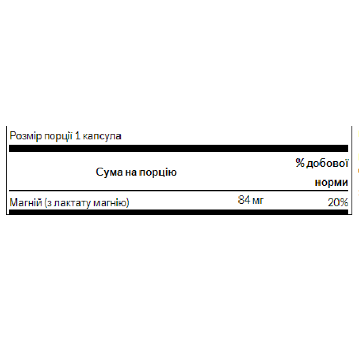 Magnesium Lactate 84mg - 120caps