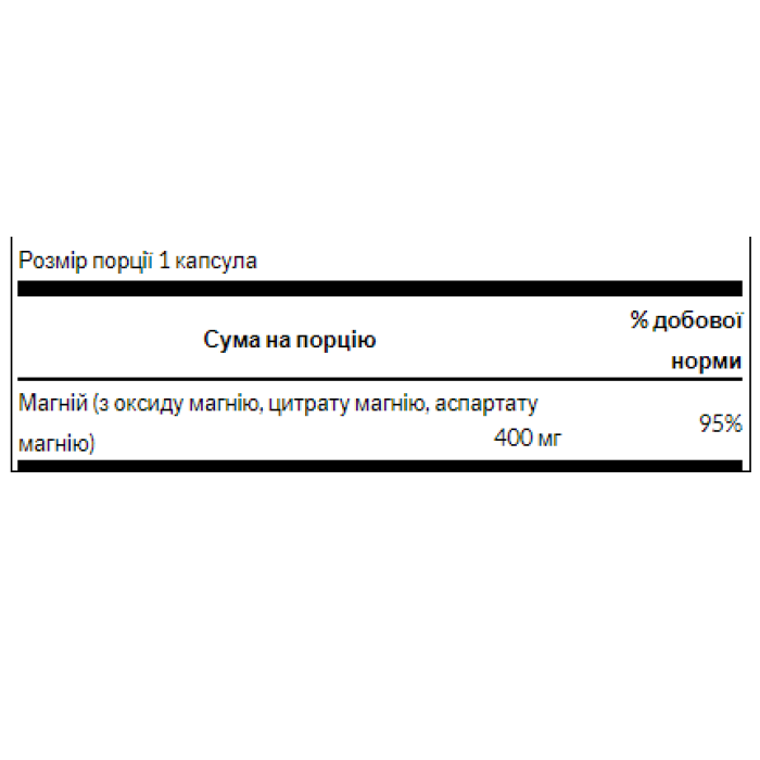 Triple Magnesium Complex 400mg - 30caps — офіційна ціна та характеристики